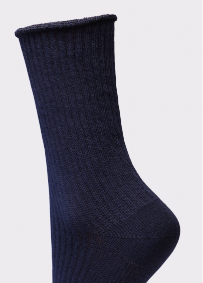 Женские высокие носки WS4 RIB navy (синий)