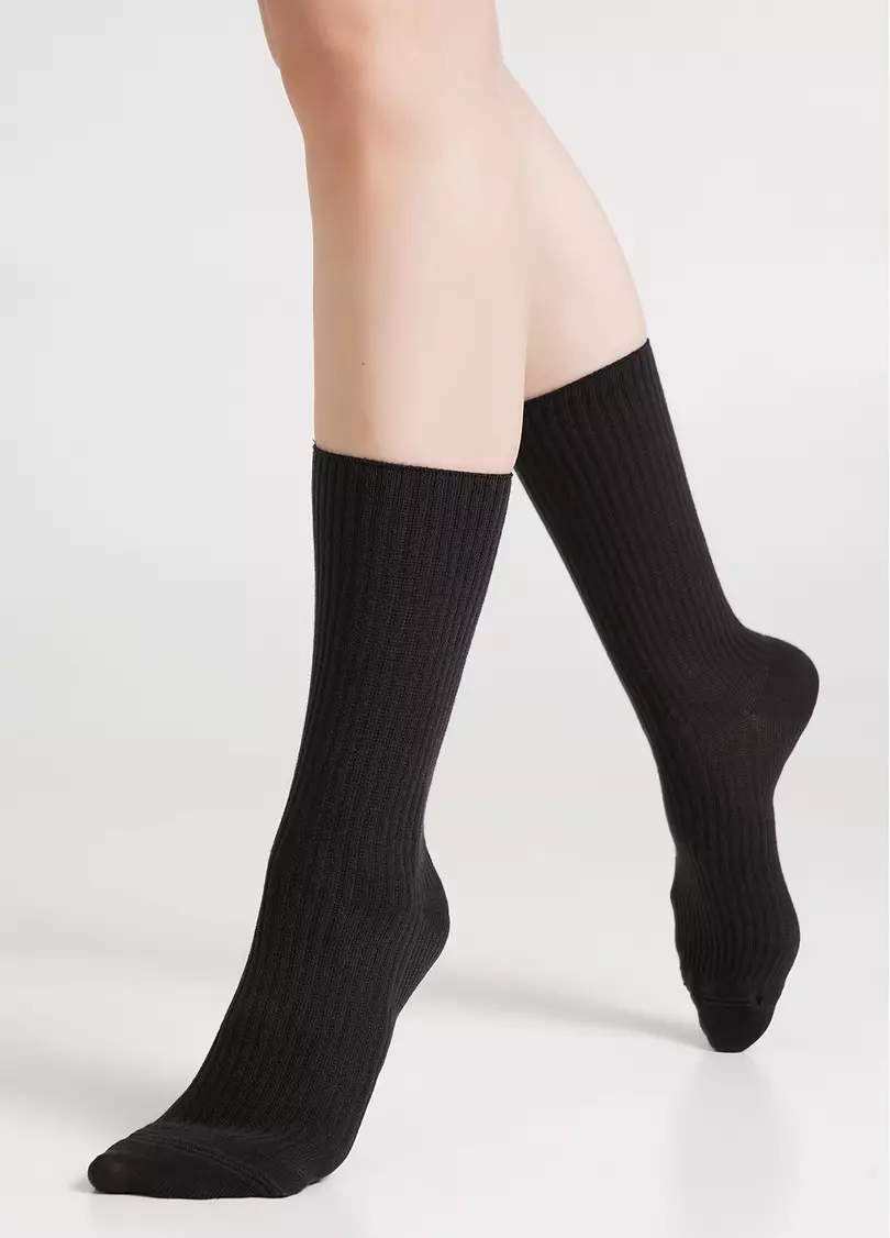 Високі шкарпетки в рубчик WS4 RIB pirate black (чорний)