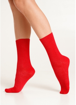 Высокие носки в рубчик WS4 RIB red (красный)
