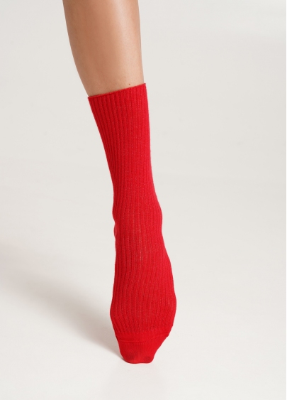 Высокие носки в рубчик WS4 RIB red (красный)