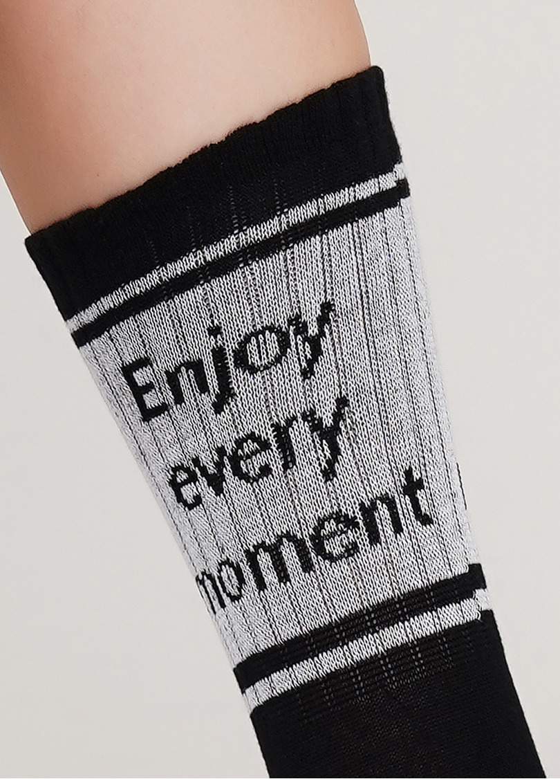 Женские высокие носки с надписью WS4 STRONG 017 [WS4C-017] nero (черный)