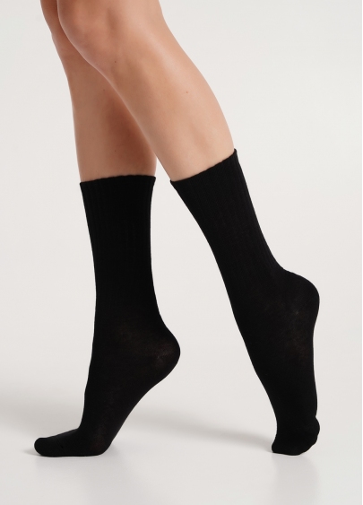 Высокие носки женские WS4 STRONG CLASSIC black (черный)