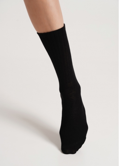 Высокие носки женские WS4 STRONG CLASSIC black (черный)