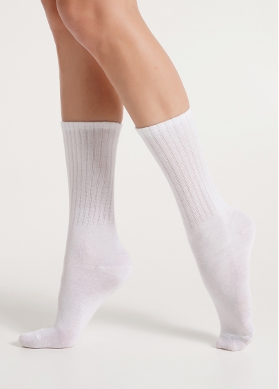 Высокие носки женские WS4 STRONG CLASSIC white (белый)