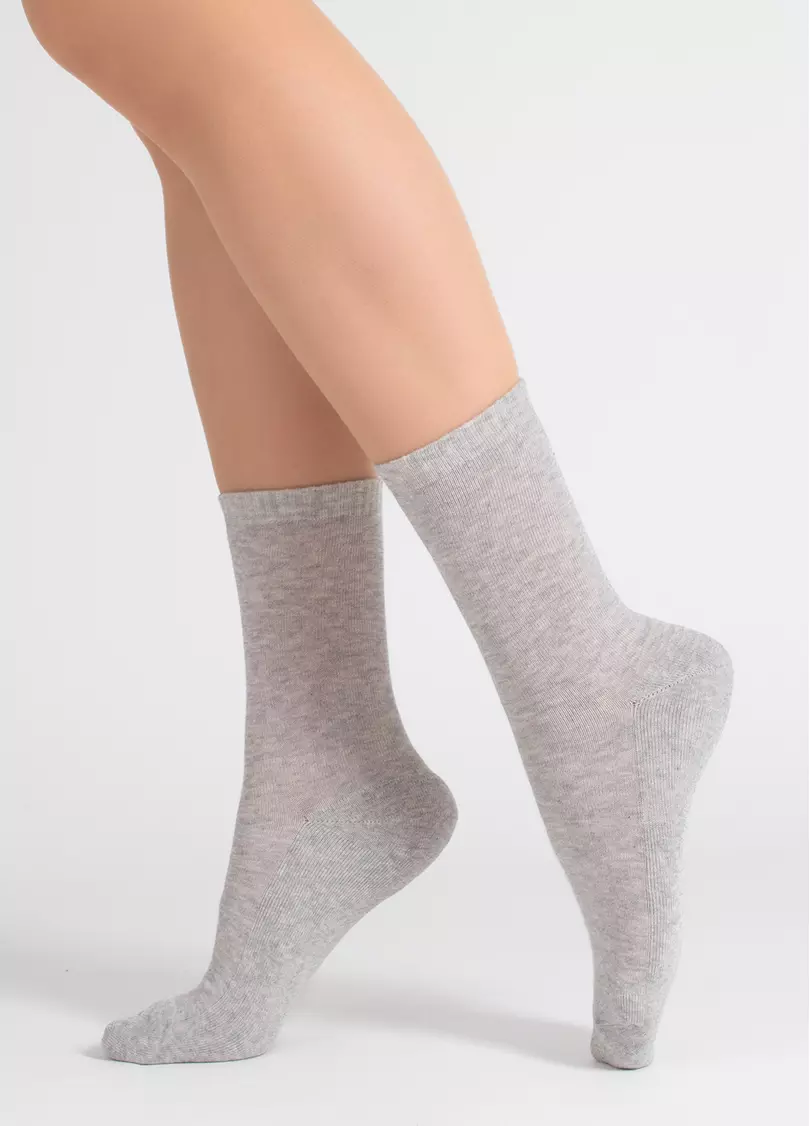 Женские теплые носки WS3 TERRY CLASSIC 003 silver melange (серый)
