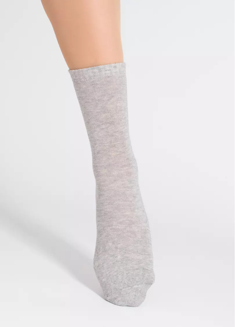 Женские теплые носки WS3 TERRY CLASSIC 003 silver melange (серый)