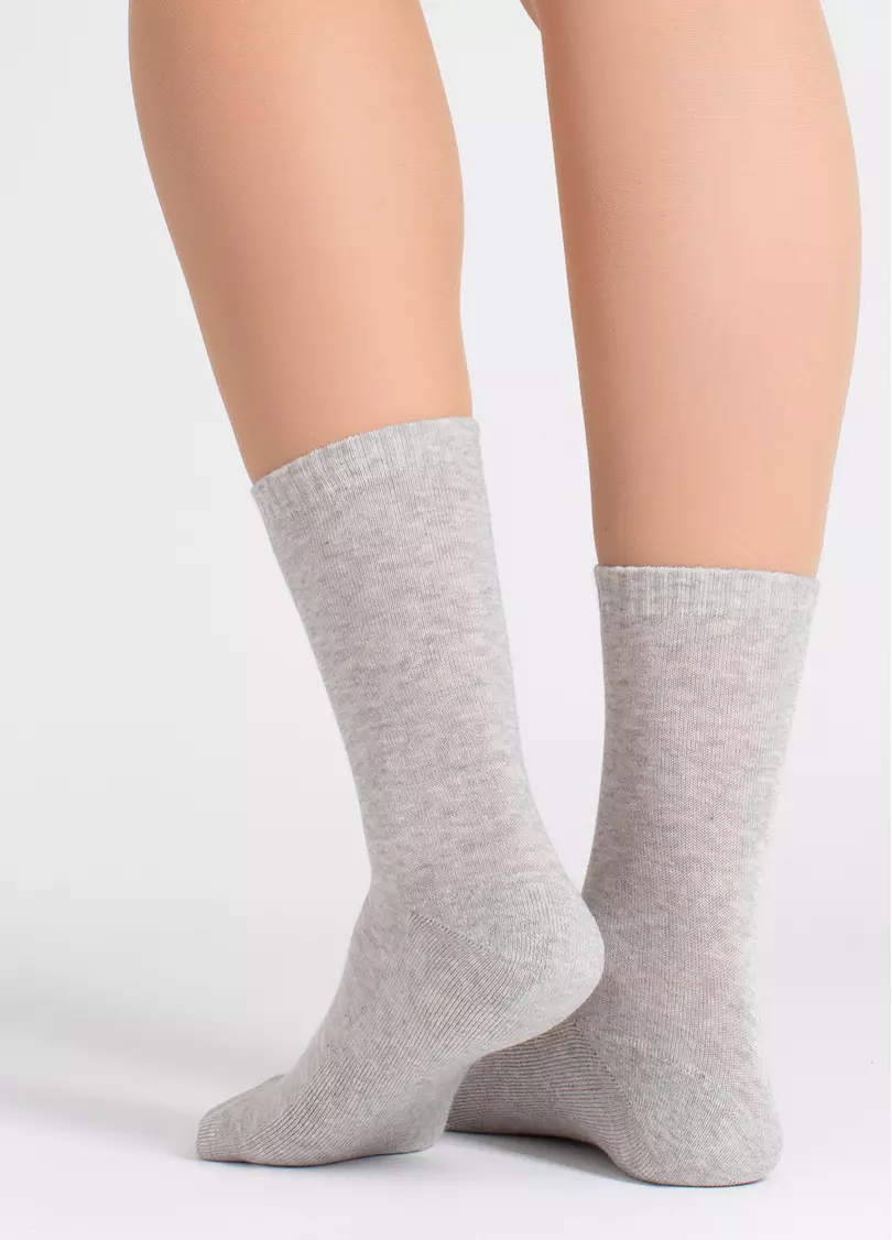 Женские теплые носки WS3 TERRY CLASSIC 003 silver melange (серый)