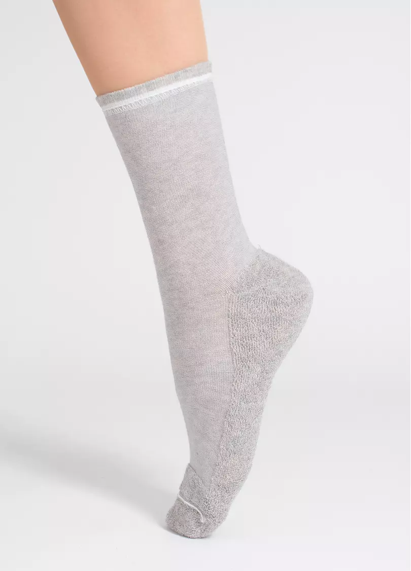 Женские теплые носки WS3 TERRY CLASSIC 003 silver melange (серый)