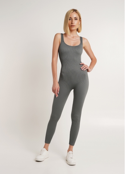 Комбинезон длинный в рубчике JUMPSUIT RIB CO graphite (серый) GIULIA x Lichi by Lichi