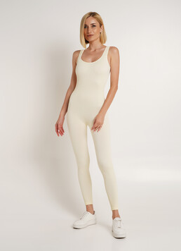 Комбинезон длинный в рубчик JUMPSUIT RIB CO milk (желтый) GIULIA x Lichi by Lichi