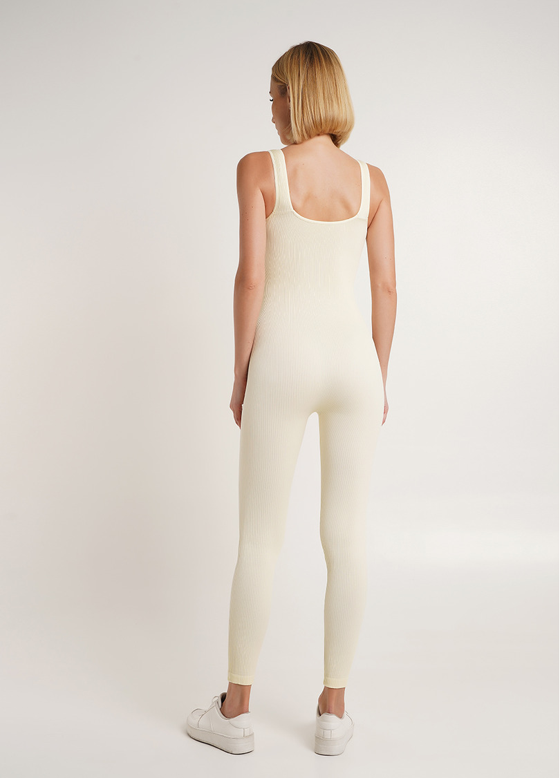 Комбинезон длинный в рубчик JUMPSUIT RIB CO milk (желтый) GIULIA x Lichi by Lichi