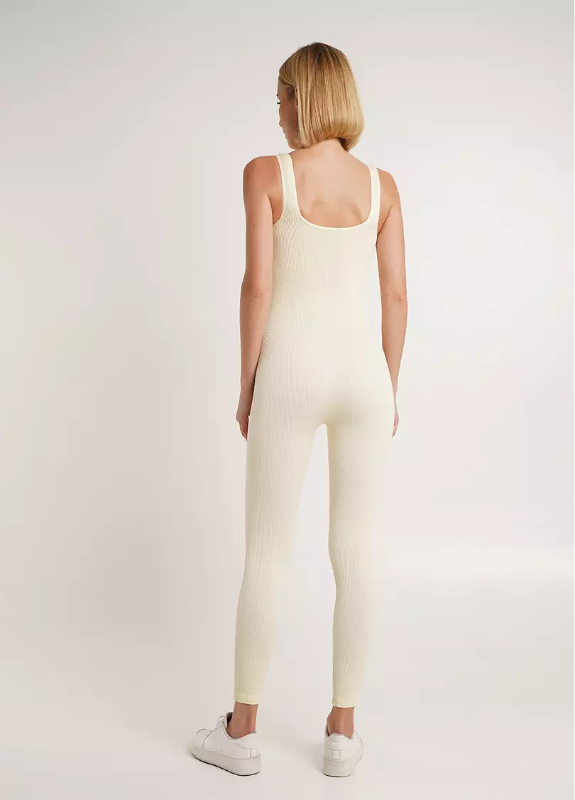 Комбинезон длинный в рубчик JUMPSUIT RIB CO milk (желтый) GIULIA x Lichi by Lichi