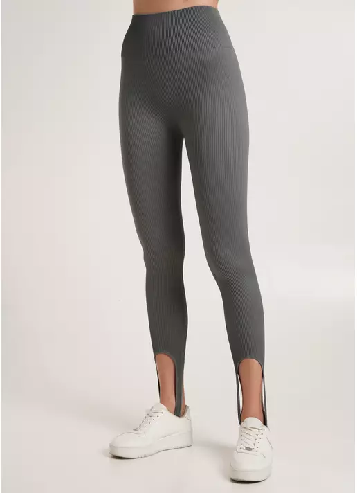 Леггинсы в рубчик со штрипками LEGGINGS RIB STRIPE graphite (серый) GIULIA x Lichi by Lichi