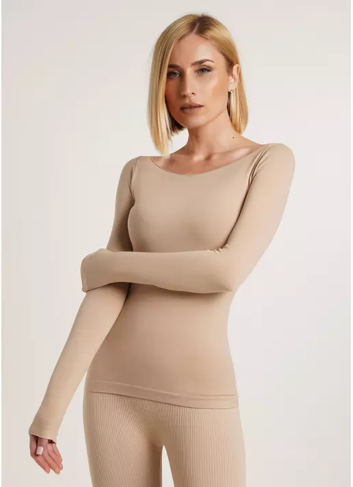 Лонгслив бесшовный LONGSLEEVE nude (бежевый) GIULIA x Lichi by Lichi