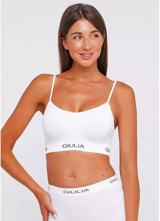 Женский бесшовный топ BRASSIERE SPORT bianco (белый)