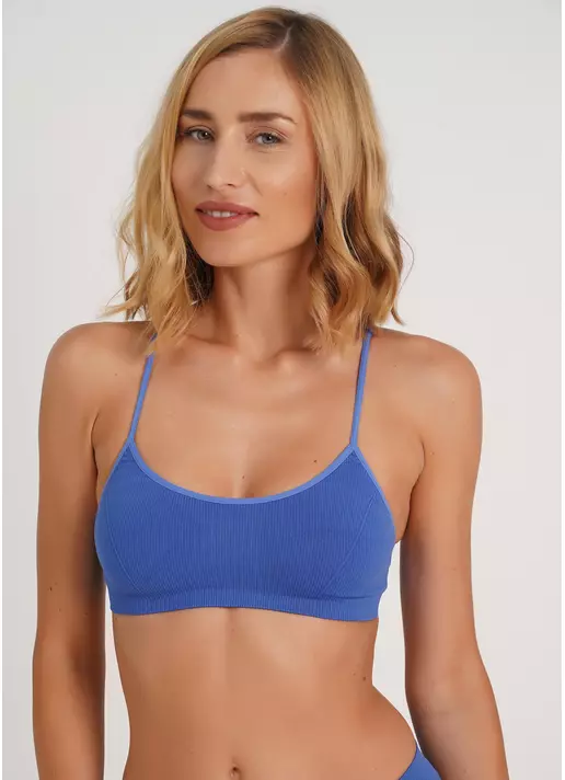 Топ на бретелях в рубчик CAMI TOP RIB skydiver (синій)