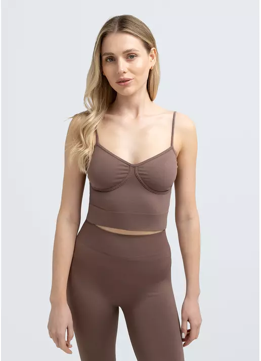 Майка CAMISOLE BRA EFFECT deep taupe (коричневый)