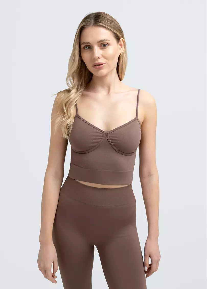 Майка CAMISOLE BRA EFFECT deep taupe (коричневий)
