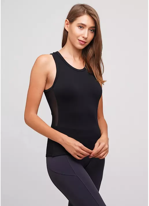 Женская спортивная майка для фитнеса CANOTTA NET 01 (черный)