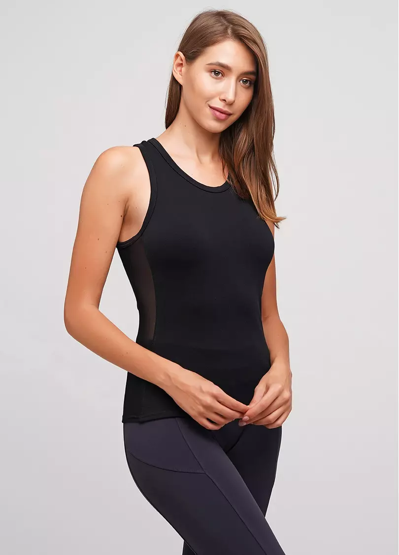 Жіноча спортивна майка для фітнесу CANOTTA NET 01 (чорний)