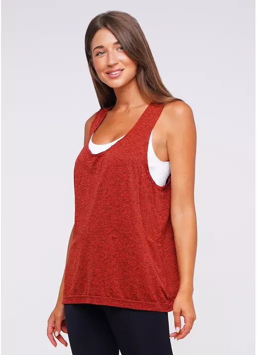 Женские спортивные майки для фитнеса CANOTTA SPORT MELANGE COLOR (красный)