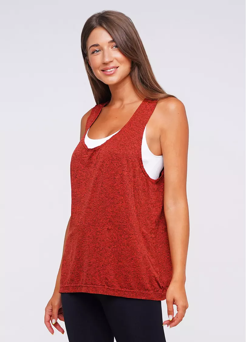 Женские спортивные майки для фитнеса CANOTTA SPORT MELANGE COLOR (красный)