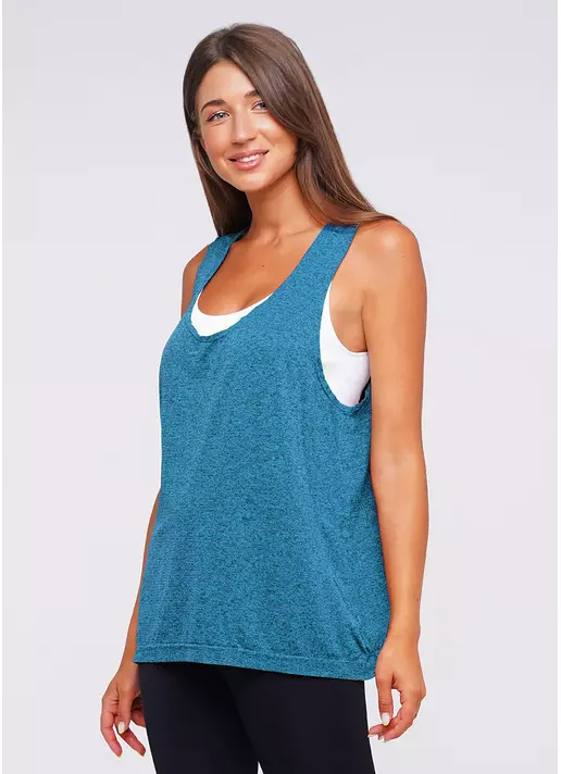 Женские спортивные майки для фитнеса CANOTTA SPORT MELANGE COLOR (голубой)