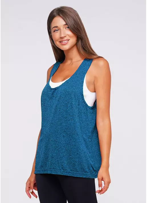 Жіночі спортивні майки для фітнесу CANOTTA SPORT MELANGE COLOR (синій)