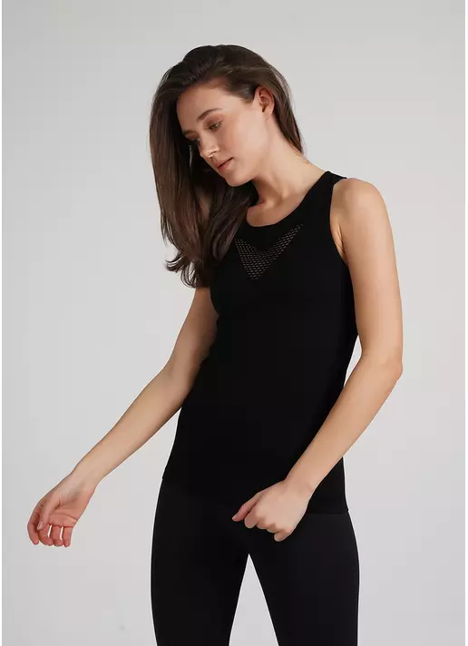 Спортивная майка с сеткой на спине CANOTTA SPORT RETE nero (черный)