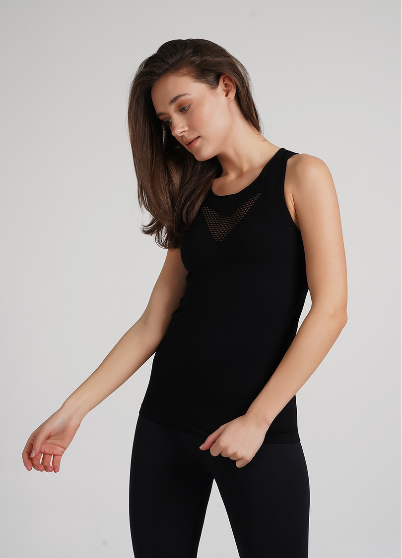 Спортивна майка з сіткою на спині CANOTTA SPORT RETE nero (чорний)