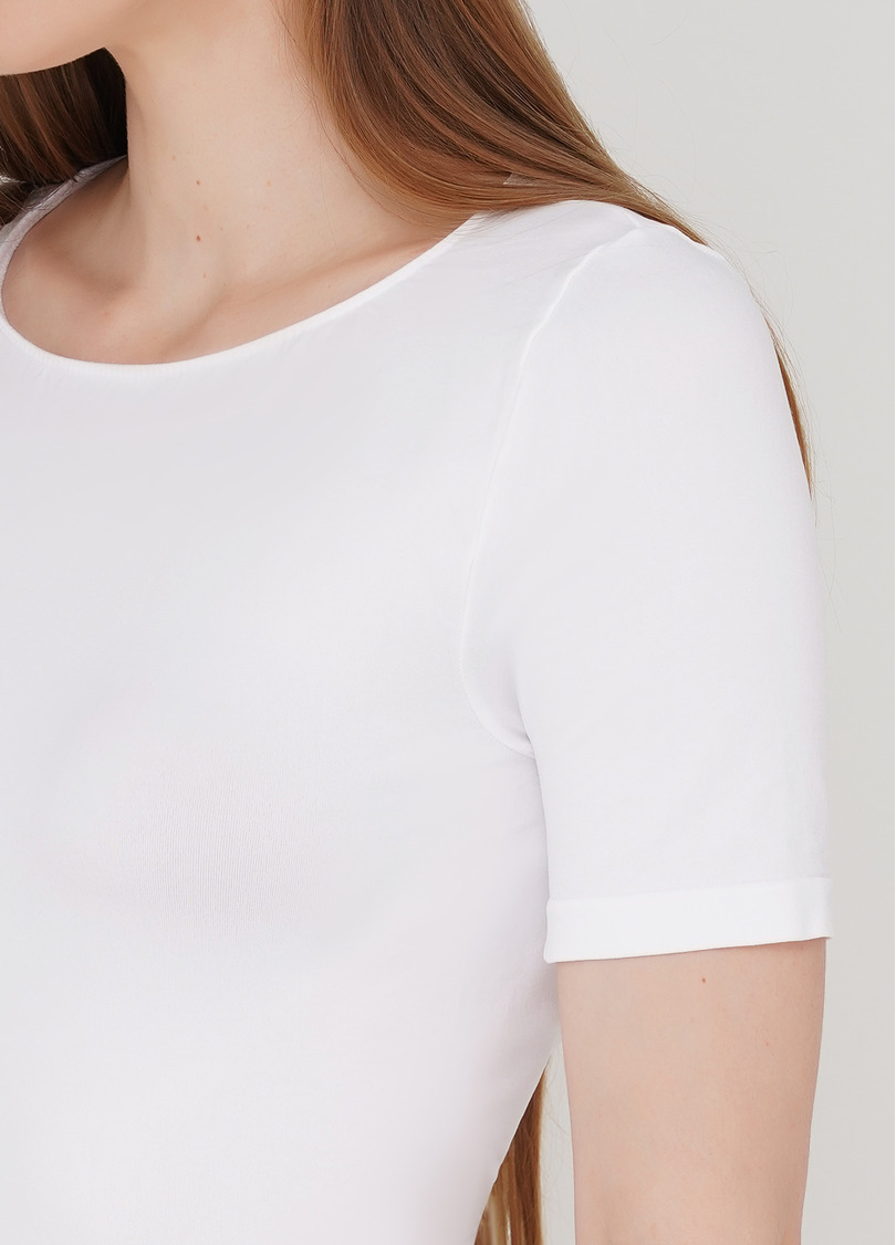 Укороченная бесшовная футболка CROP T-SHIRT (белый)