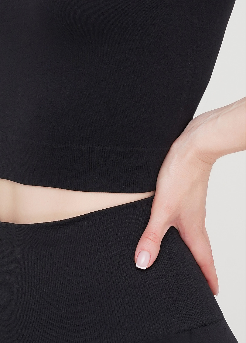 Укорочена безшовна футболка CROP T-SHIRT nero (чорний)