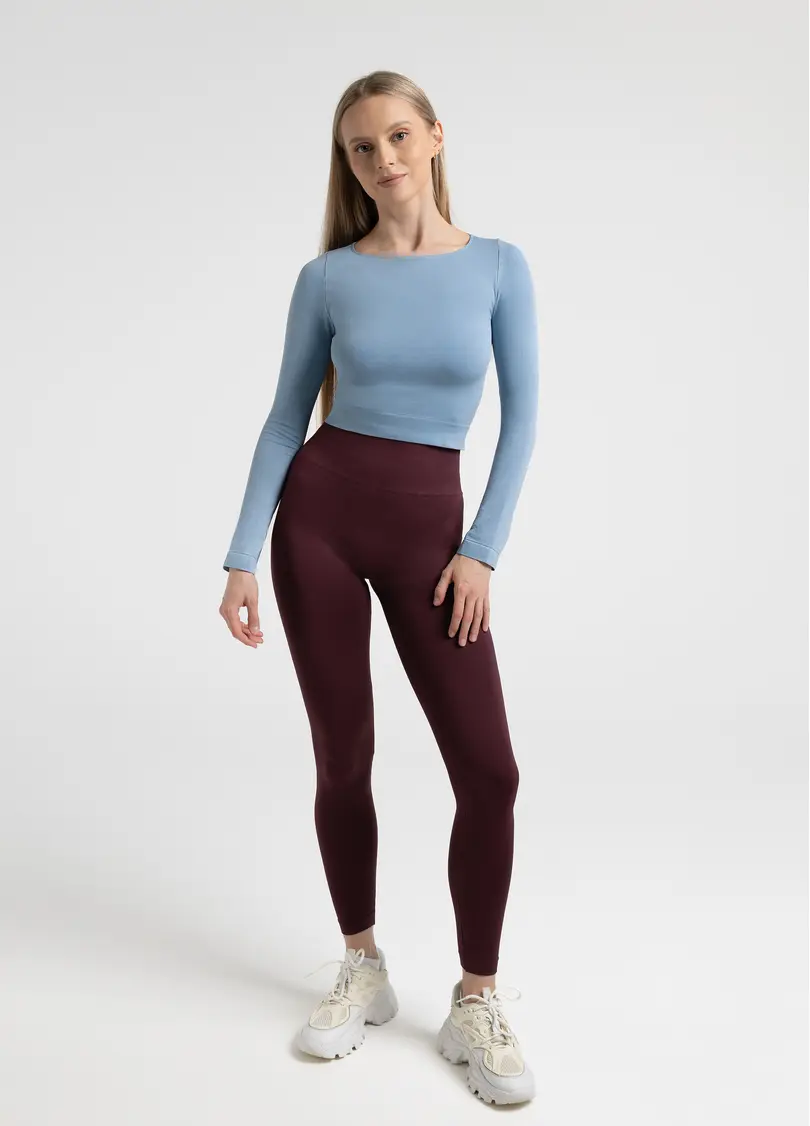 Спортивний топ з довгими рукавами CROP TOP, блакитний
