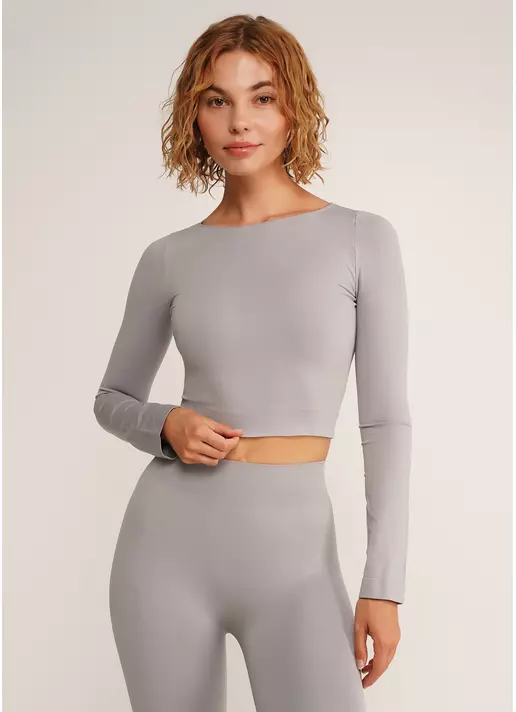 Спортивный топ с длинными рукавами CROP TOP griffin (серый)