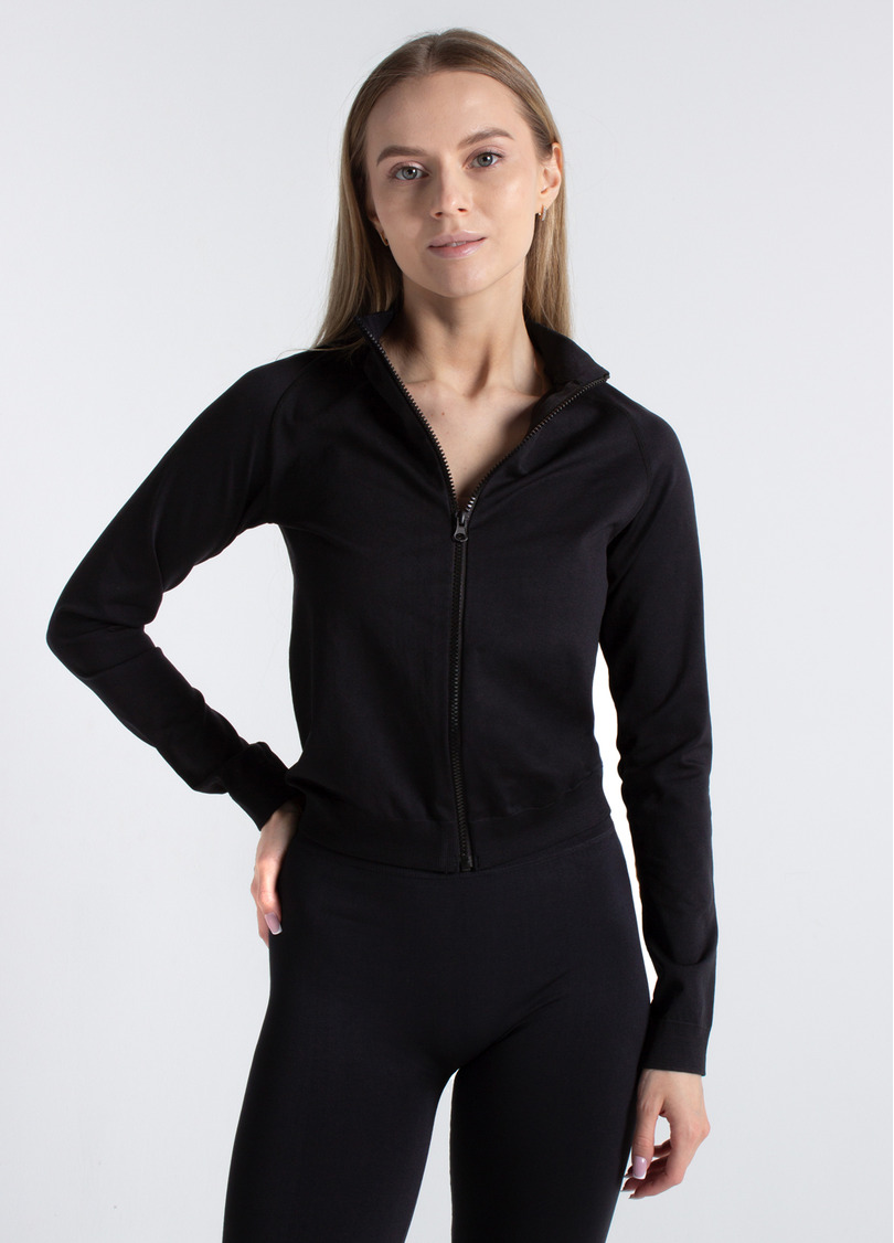 Лонгслів на блискавці JACKET black (чорний)