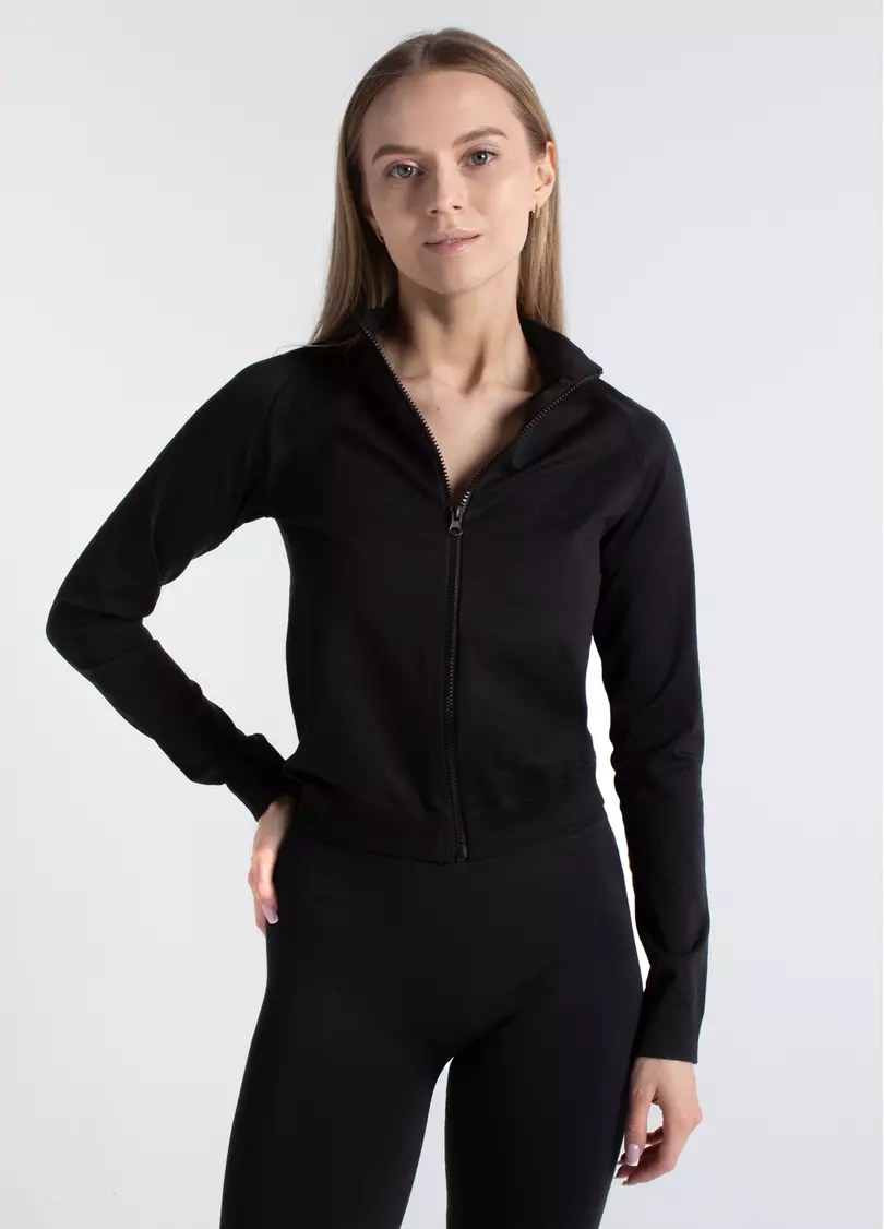 Лонгслів на блискавці JACKET black (чорний)