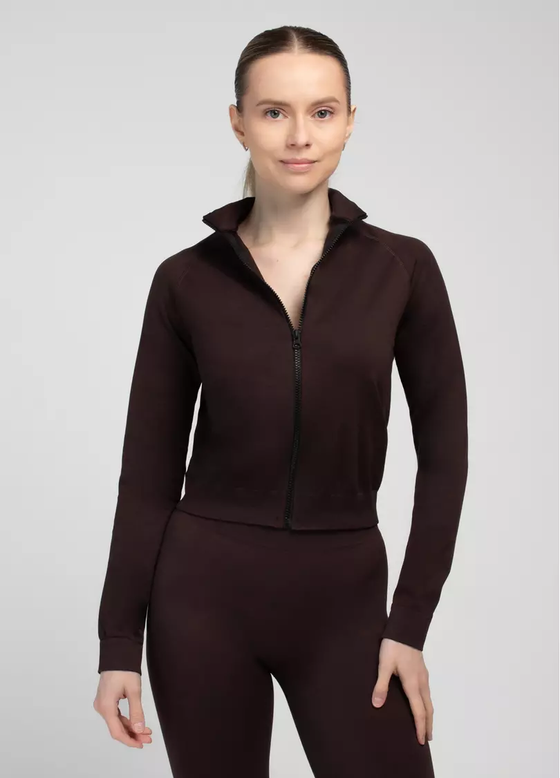 Лонгслив на молнии JACKET hot chocolate (коричневый)