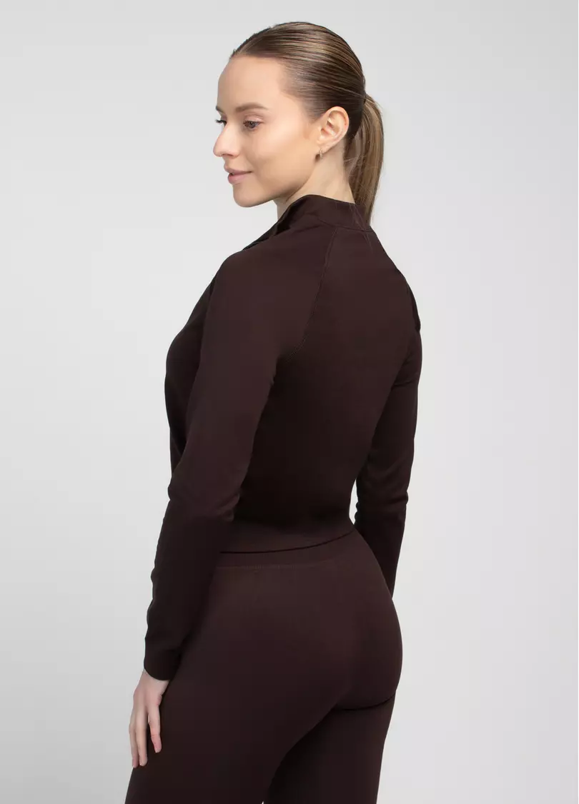 Лонгслив на молнии JACKET hot chocolate (коричневый)