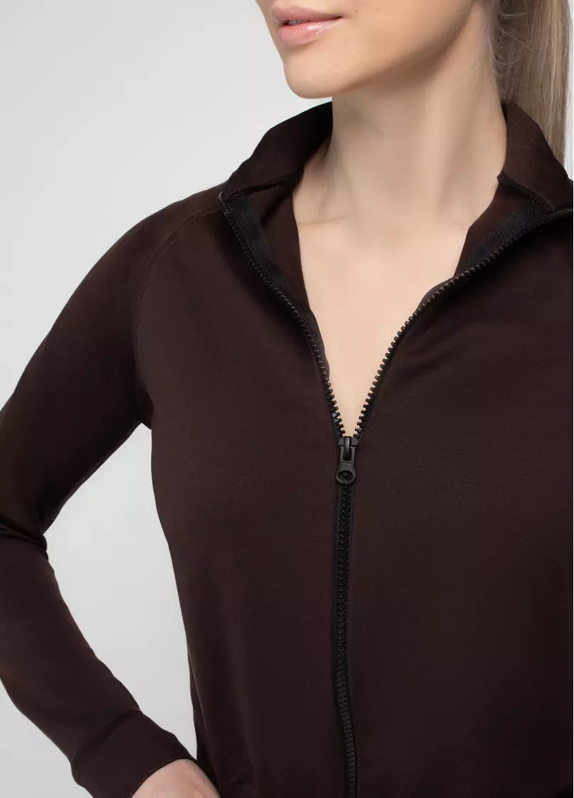 Лонгслив на молнии JACKET hot chocolate (коричневый)