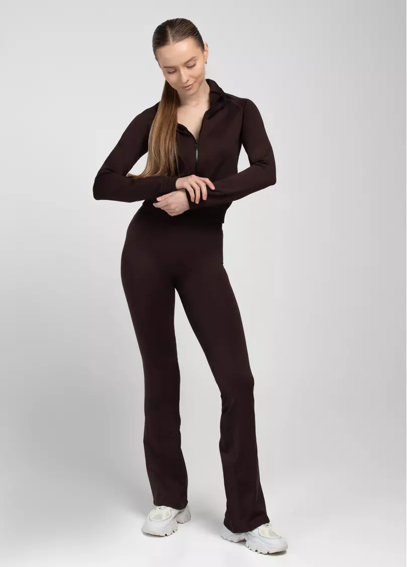 Лонгслив на молнии JACKET hot chocolate (коричневый)