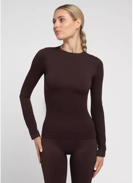 Бесшовный лонгслив LONGSLEEVE 01 hot chocolate (коричневый)