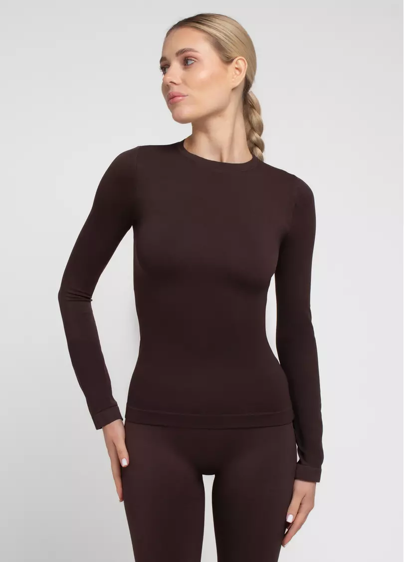 Бесшовный лонгслив LONGSLEEVE 01 hot chocolate (коричневый)