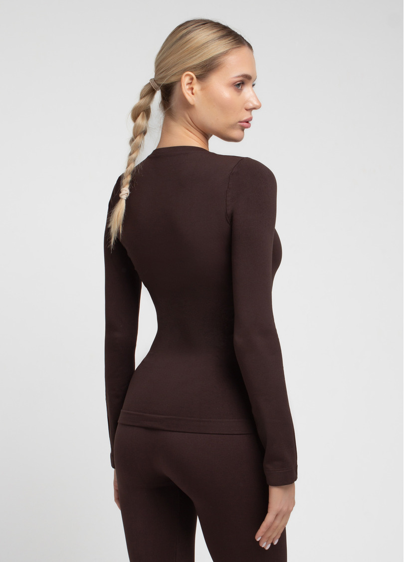 Бесшовный лонгслив LONGSLEEVE 01 hot chocolate (коричневый)