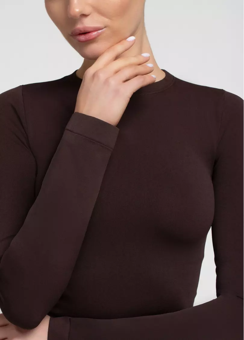 Бесшовный лонгслив LONGSLEEVE 01 hot chocolate (коричневый)