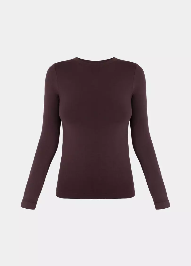 Бесшовный лонгслив LONGSLEEVE 01 hot chocolate (коричневый)