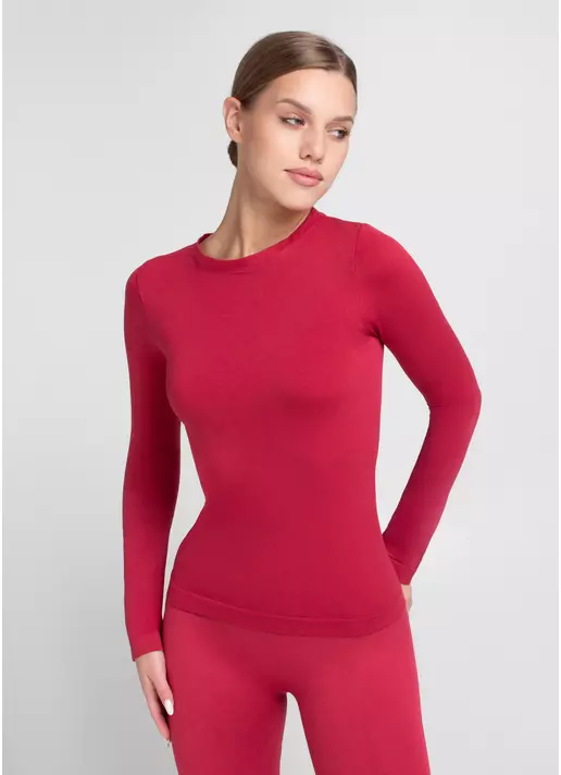 Безшовний лонгслів LONGSLEEVE 01 winterberry (червоний)
