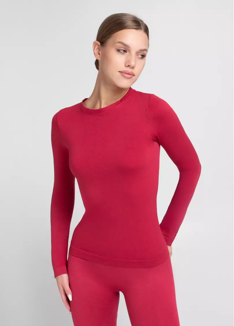 Безшовний лонгслів LONGSLEEVE 01 winterberry (червоний)