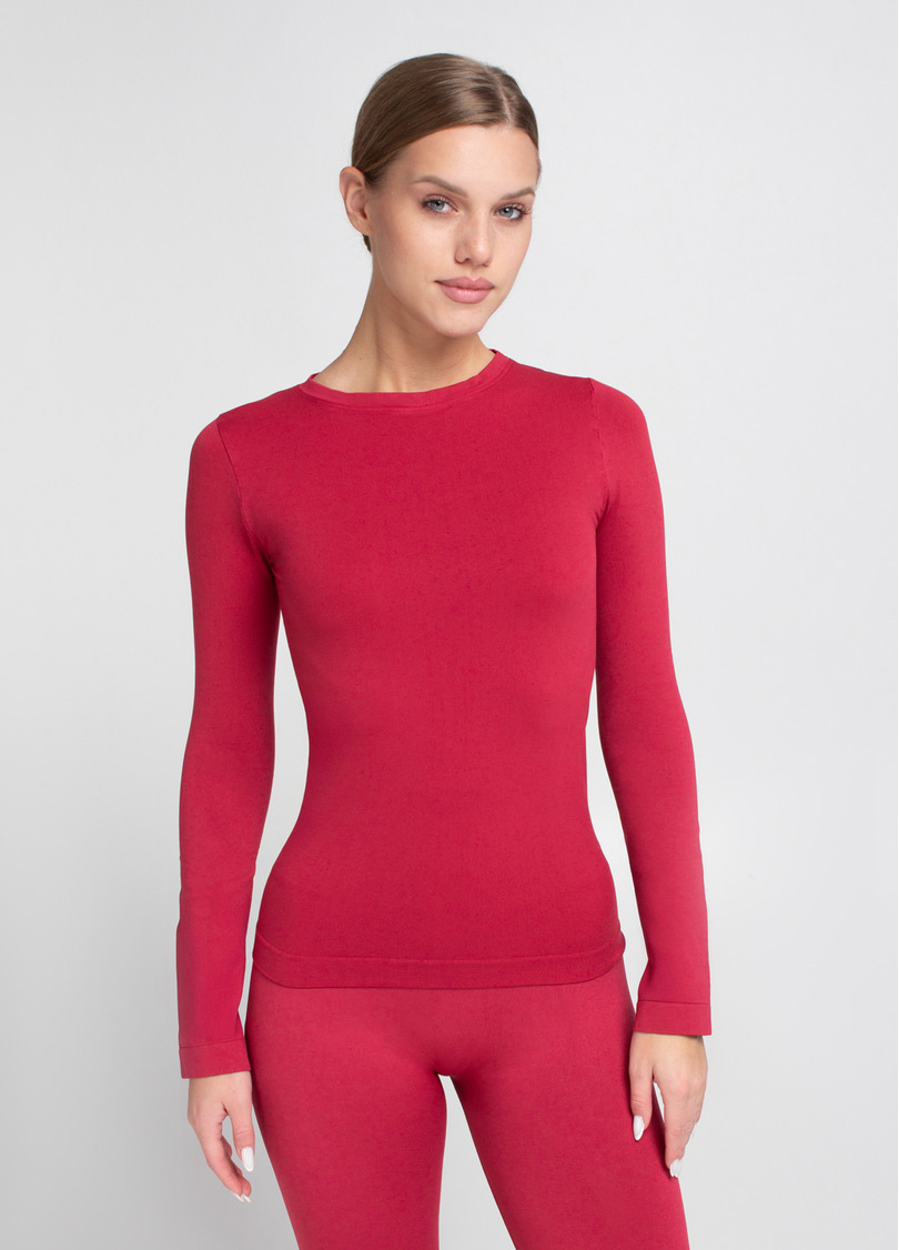 Безшовний лонгслів LONGSLEEVE 01 winterberry (червоний)