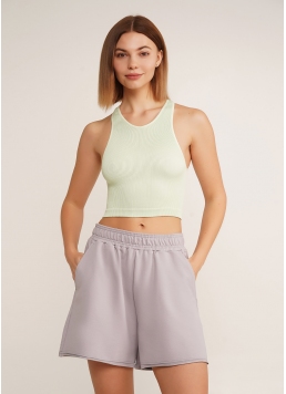 Топ в рубчик з мікрофібри PF HALTER TOP RIB green ash (зелений)