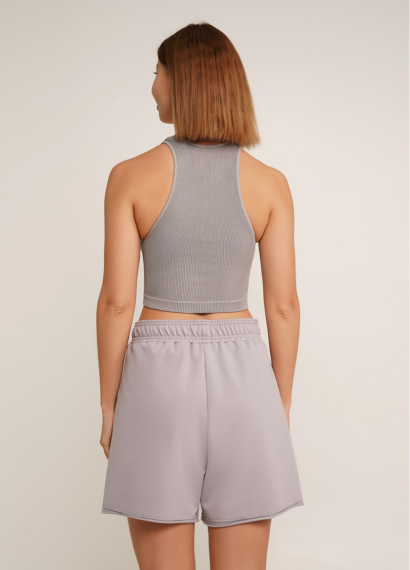 Топ в рубчик з мікрофібри PF HALTER TOP RIB ultimate grey (сірий)